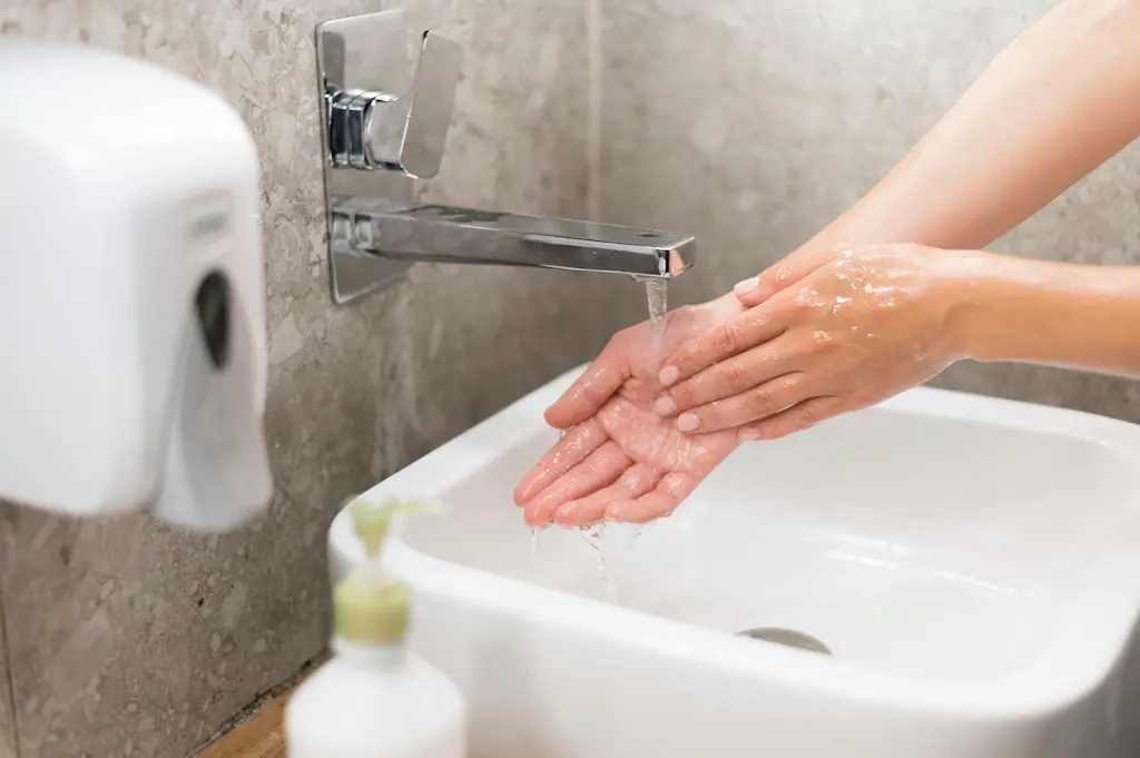 A modern wall-mounted faucet.